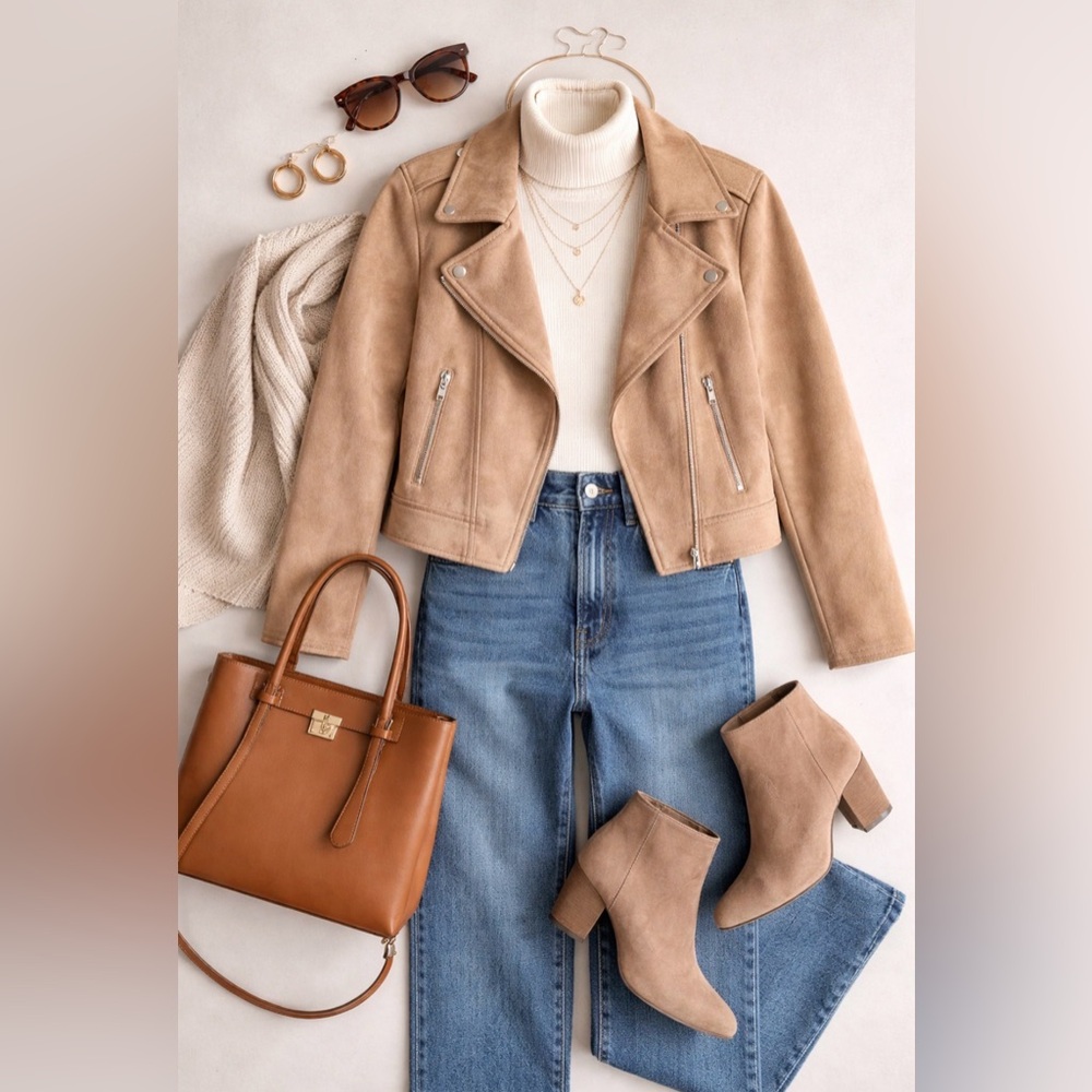 NWOT BB Dakota Steve Madden Tan Faux Suede Short Bomber Style Jacket XL